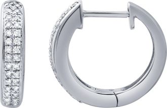 LuvMyJewelry Celaris 0.15 Ct 14K Gold Diamond Huggies