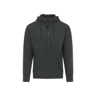 C.P. Company Grey Open Cotton Hoodie-Uomo