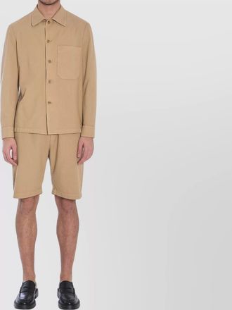 Barena overshirt cotton crinkled diagonal weave