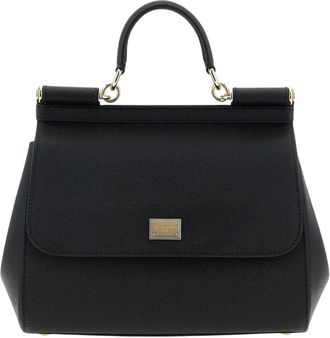 Dolce & Gabbana Dauphine Top Handle Tas - Dames - Tassen - Zwart - Maat: ONE Size Zijde