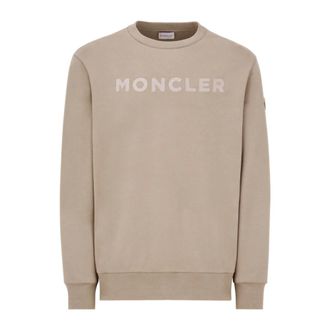 Moncler Sweatshirt met logo-opdruk - Heren - Sweatshirts & Hoodies - Bruin - Maat: 2XL Katoen