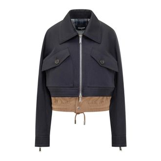 Dsquared2 Light Jackets, female, Black, Size: XS Hybrid D2 Kaban Jacket