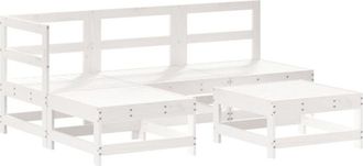 vidaXL Vidaxl - Juego De Sof&aacute;s De Jard&iacute;n 5 Piezas Madera Maciza De Pino Blanco