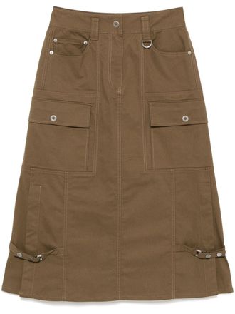3.1 Phillip Lim decorative button straight skirt - Brown
