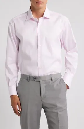 Eterna Cover Modern Fit Non-Iron Cotton Cover Shirt in Pink at Nordstrom Rack, Size 17.5 - R