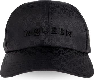 Alexander McQueen Alexander McQueen, Caps, male, Black, Size: XL Skull Repeat Baseball Cap