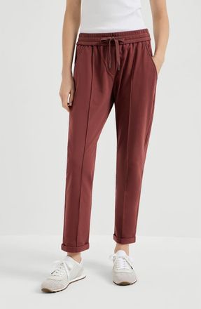 Brunello Cucinelli Track trousers with monili in Red at Nordstrom, Size Xx-Small Eu