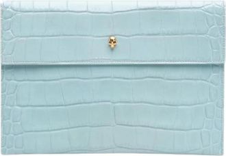 Alexander McQueen Pre-owned Clutch - Dames - Vintage Clutch - Blauw - ONE Size - Leer - Vintage