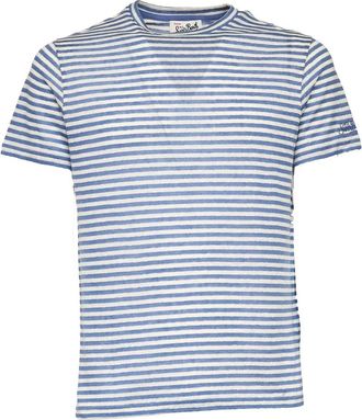MC2 Saint Barth T-Shirts, male, Blue, Size: M Maglia girocollo manica corta