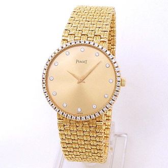 Piaget Pre-owned Piaget Vintage Hand Wind Diamond Champagne Dial Ladies Watch 9066 D23