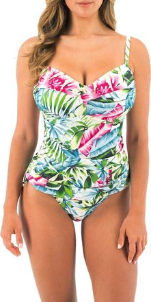 Fantasie Langkawi Underwire Twist Front Tankini Top in White at Nordstrom, Size 38G