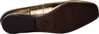 Naturalizer Chelsea Square Toe Ballet Flats Gold Leather J3307L3700 Womens