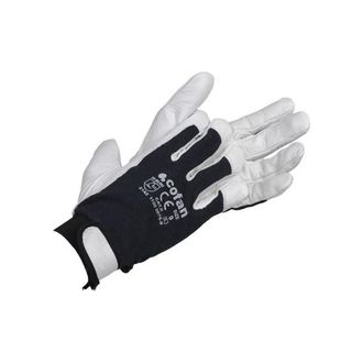 cofan Guantes De Vacuno Con Dorso De Tela Con Cierre De Velcro Y Mu&ntilde;equera El&aacute;stica Cofan T-10 (bl&iacute;ster 12 Pares)