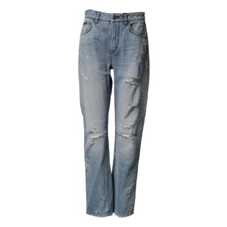Dolce & Gabbana Straight Jeans, female, Blue, Size: S Boyfriend Denim Jeans