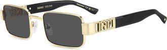 Dsquared2 Stijlvolle zonnebril Zwarte montuur - Heren - Zonnebrillen - Geel - 54 MM - Accessoires