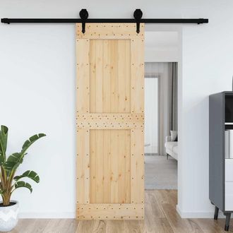 Berkfield Home Door NARVIK 80x210 cm Solid Wood Pine in Brown