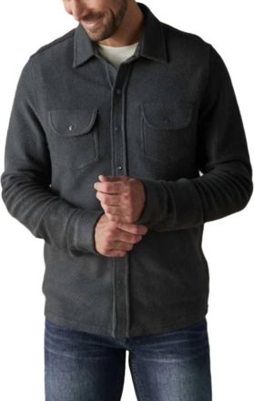 The Normal Brand Tony Loop Terry Button Up Shirt In Shadow