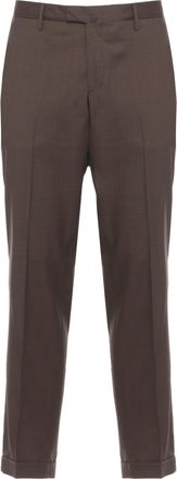 BRIGLIA 1949 Brown Virgin Wool Straight-Leg Pants