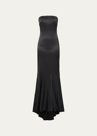 Max Mara Strapless Silk Mermaid Gown