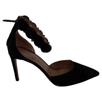 Alaia Alaia Pre-owned Womens Ala&iuml;a Bombe 90 Sandals in Black Suede - Size EU 38