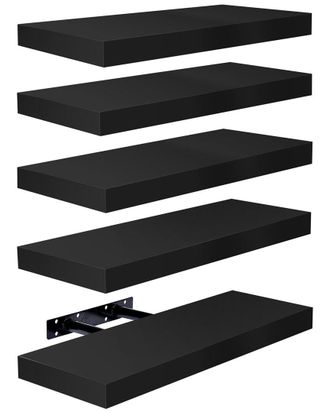 Sorbus Set Of 5 Wall Mounted Floating Shelves