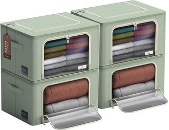 Sorbus Set Of 4 Large Storage Bins With Windows