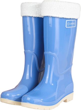 Generic Womens Wellies Slip Outdoor High Top Winter Fleece Lined Fashion Shoes For Hiking Camping Daily Use Ladies Waterproof Thick Sole High Calf Rain Boots(