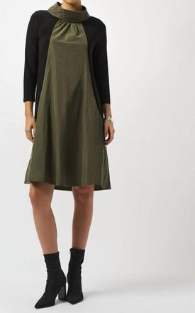 Joseph Ribkoff Cocoon Dress In Black/avocado