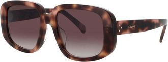 Celine Ladies Yellow Rectangular Sunglasses CL40299U55K
