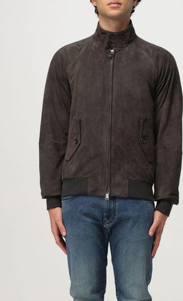 Baracuta Bomber in pelle scamosciata con collo alto e chiusura a zip