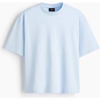 H&M Loose Fit Boxy-style T-shirt in Light Blue at Nordstrom, Size Xxx-Large