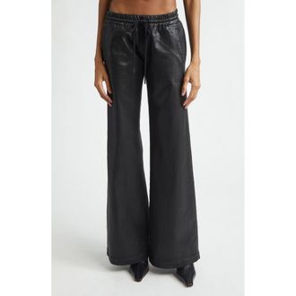 Diesel 2078 D-Ainty Coated Jogg Sweat Wide Leg Pants in Black/Denim at Nordstrom, Size 27