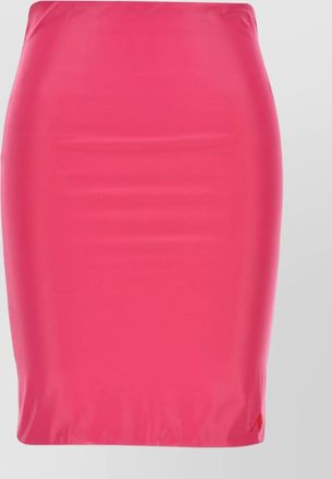 The Attico high-waisted knee-length pencil skirt satin finish