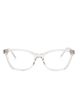 Saint Laurent Eyewear transparent rectangle-frame glasses - women - Acetate - 56 - Neutrals