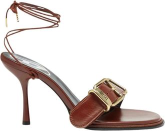Diesel Sandalen met hoge hak - Dames - Schoenen - Bruin - Maat: 38 EU Leer