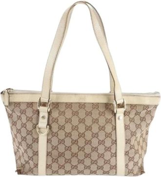 Gucci Pre-owned Shoulder Bags, female, Beige, Size: ONE SIZE Pre-owned Handbag, Tote bag