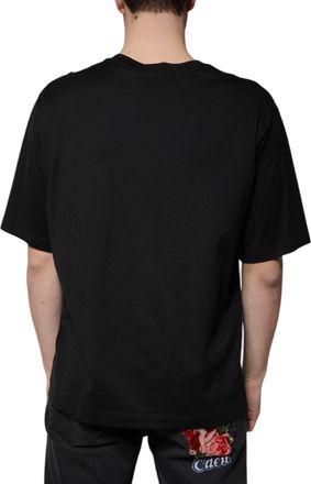 Dolce & Gabbana Mens Black Cotton Crew Neck Short Sleeves T-Shirt