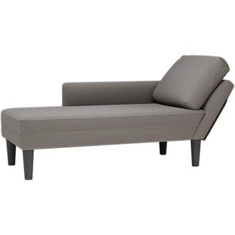 vidaXL Vidaxl - Chaise Longue Con Coj&iacute;n De Tela De Pana Gris Claro