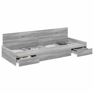 Berkfield Home Modern Storage Bed Frame Grey Sonoma 80 x 200 cm Engineered wood