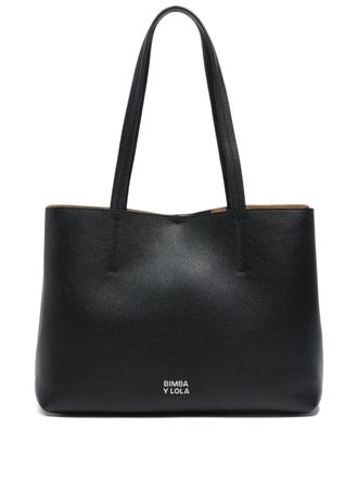 Bimba & Lola Shopper leather tote bag - women - Calf Leather/Polyester/Polyurethane - One Size - Black