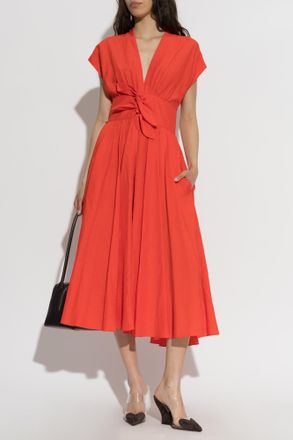 Alaia Dress With A V-neckline, Womens, Red
