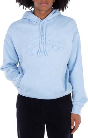 Lacoste Relaxed Fit Floral Print Cotton Hoodie