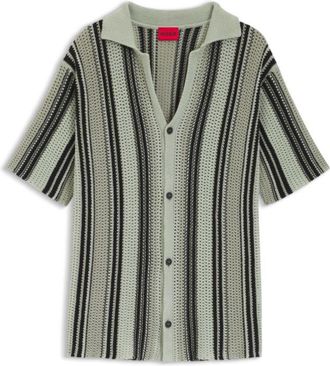 HUGO BOSS Relaxed-fit shirt in open-knit cotton