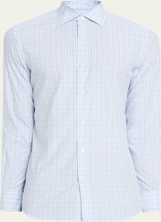 Ermenegildo Zegna Mens Centoquaranta Twill Plaid Sport Shirt