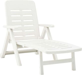 vidaXL Vidaxl - Folding Sun Lounger Plastic White