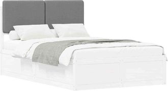 vidaXL Bed Frame with Upholstered Headboard Light Grey 120 x 200 cm vidaXL