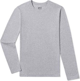 Pact Luxe Essential Slim Long Sleeve Tee Made With Organic Cotton in Heather Grey at Nordstrom, Size X-Large