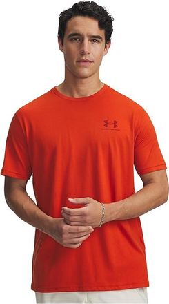 Under Armour Sportstyle Left Chest Short Sleeve Mens Clothing Surplus Orange/Cinna Red : 2XL Tall, Cotton/Polyester
