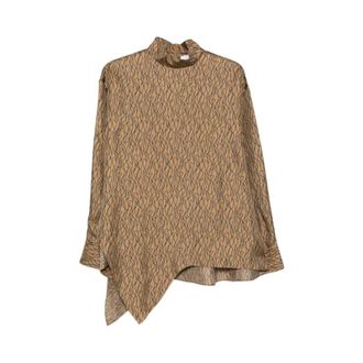 Ferragamo Ferragamo Blouse - Dames - Blouses & Shirts - Bruin - Maat: XS Zijde
