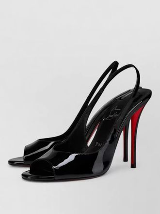 Christian Louboutin peep toe pumps glossy finish signature sole